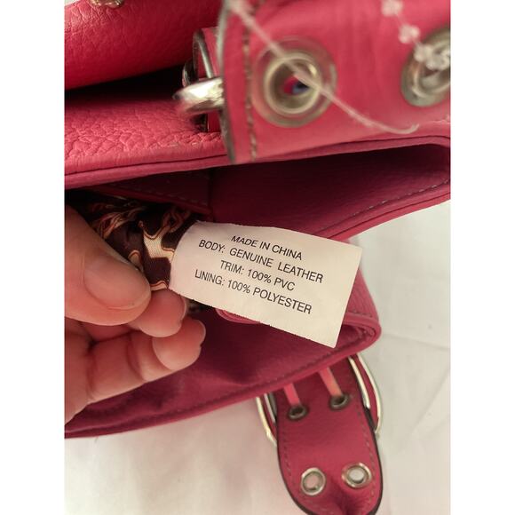 Tignanello Genuine Leather Pink Purse Bag Satchel - Picture 6 of 14